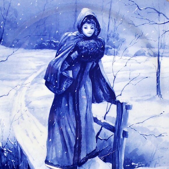 Blue & White Children Wall Plate Royal Doulton Style, England - Picture 3 of 7